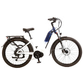 White - Cysum NOVA  Step-Thru Electric Bike - UK with black components on a white background