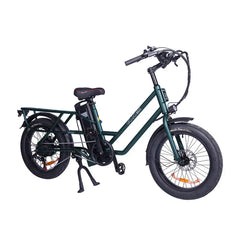 Green electric bike on a white background