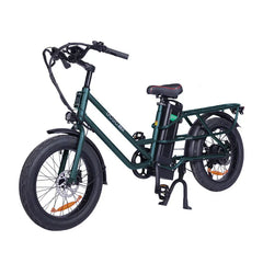 Green electric bike on a white background