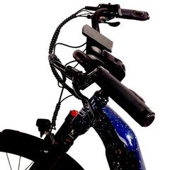 Close-up of a Cysum NOVA Step-Thru Electric Bike - UK handlebar with a white background