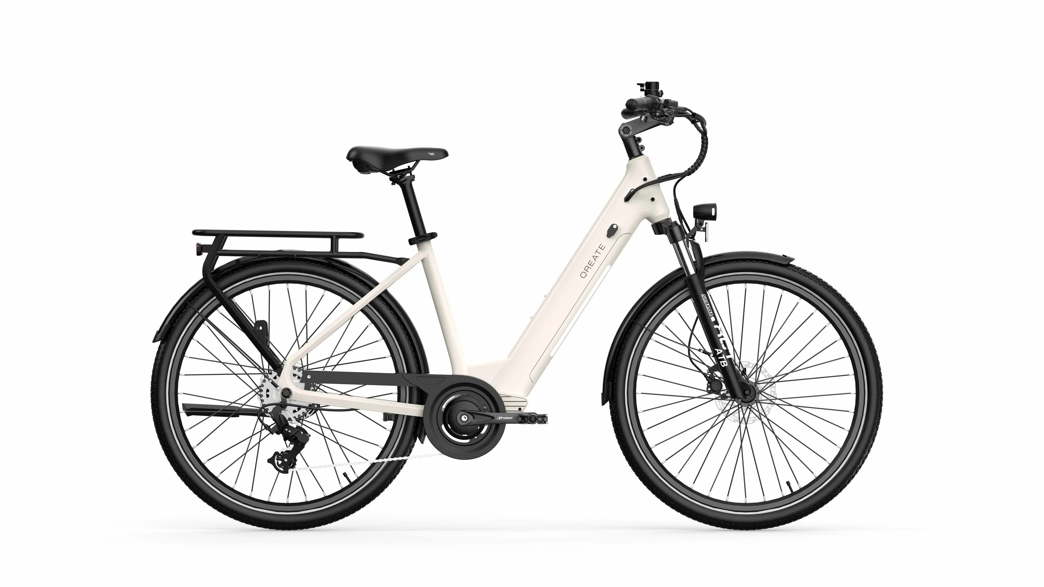 A-Spadz Qreate City Pro Electric Bike - Gravel Grey- Pogo Cycles