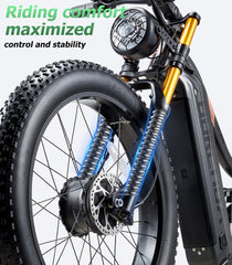 BURCHDA HC26 Dual Motor Electric Bike - Pogo Cycles - Front View in white background