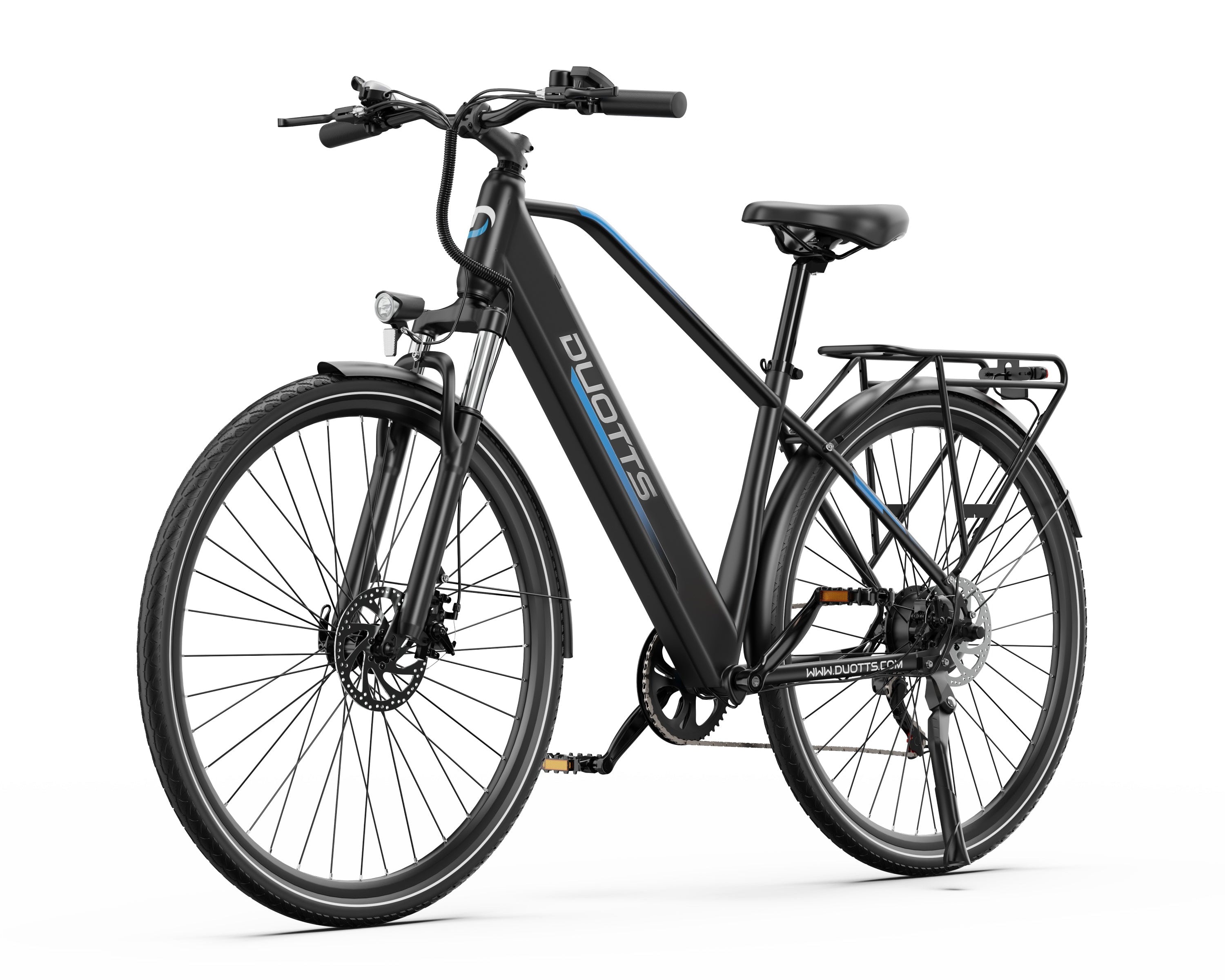 Black DUOTTS C29 Lite Electric Bike with brand logo on a white background