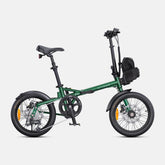 ENGWE Zip Folding Electric Bike in green on a white background