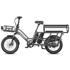 Fafrees FF20 CUV Modular longtail Cargo Bike in black with baskets on a white background