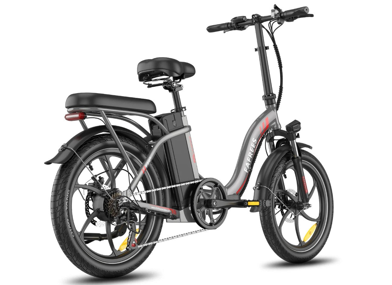 Fafrees F20 Plus Folding Electric Bike -Gray with black seat on a white background