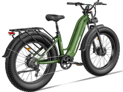 Freesky Ranger M-540 Dual-Motor Step-Thru Ebike in green - right side view on a white background