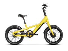 Heybike EC Compact City Electric Bike with black seat and wheels on a white background - Yellow