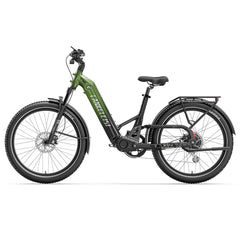 Green LANKELEISI KETT-8 Urban Electric bicycle on a white background