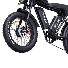 Ridstar Q20 Pro Electric Cargo Bike Front wheel view on a white background