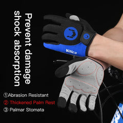 1 Pair Of All-finger Gloves Breathable Shock-proof Touch-screen Bike Gloves Spring And Summer Mountain Bike Road Riding Gloves