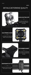 Bicycle Electronic Bell Bicycle Light Scooter E-bike Trumpet Alarm Bike Bell USB Charge Cycling Warning Alert Safety Riding