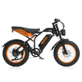 Black and orange VIPCOO VM6 Electric City Bike on a white background
