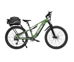 Vitilan M5 electric bike in green with a black seat and rear storage compartment on a white background