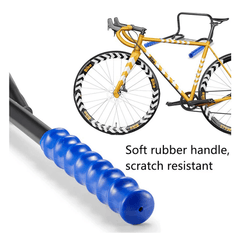 Close up view of soft rubble handle of Foldable Bike Wall Mount Rack - Pogo Cycles