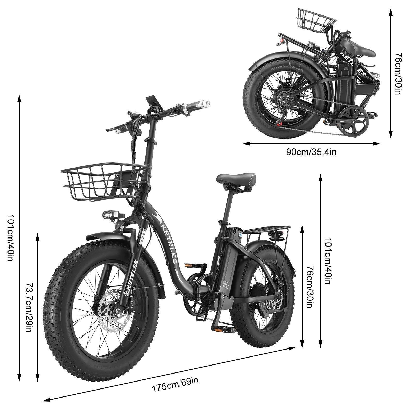 Dimensions of Keteles KF9 Electric Bike -Ireland- Pogo Cycles