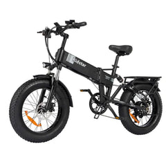 Black electric bike with 'Ridstar' branding on a white background