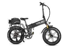 Black Vitilan I7 Pro 3.0 Electric Bike with cycle bag- Pogo Cycles