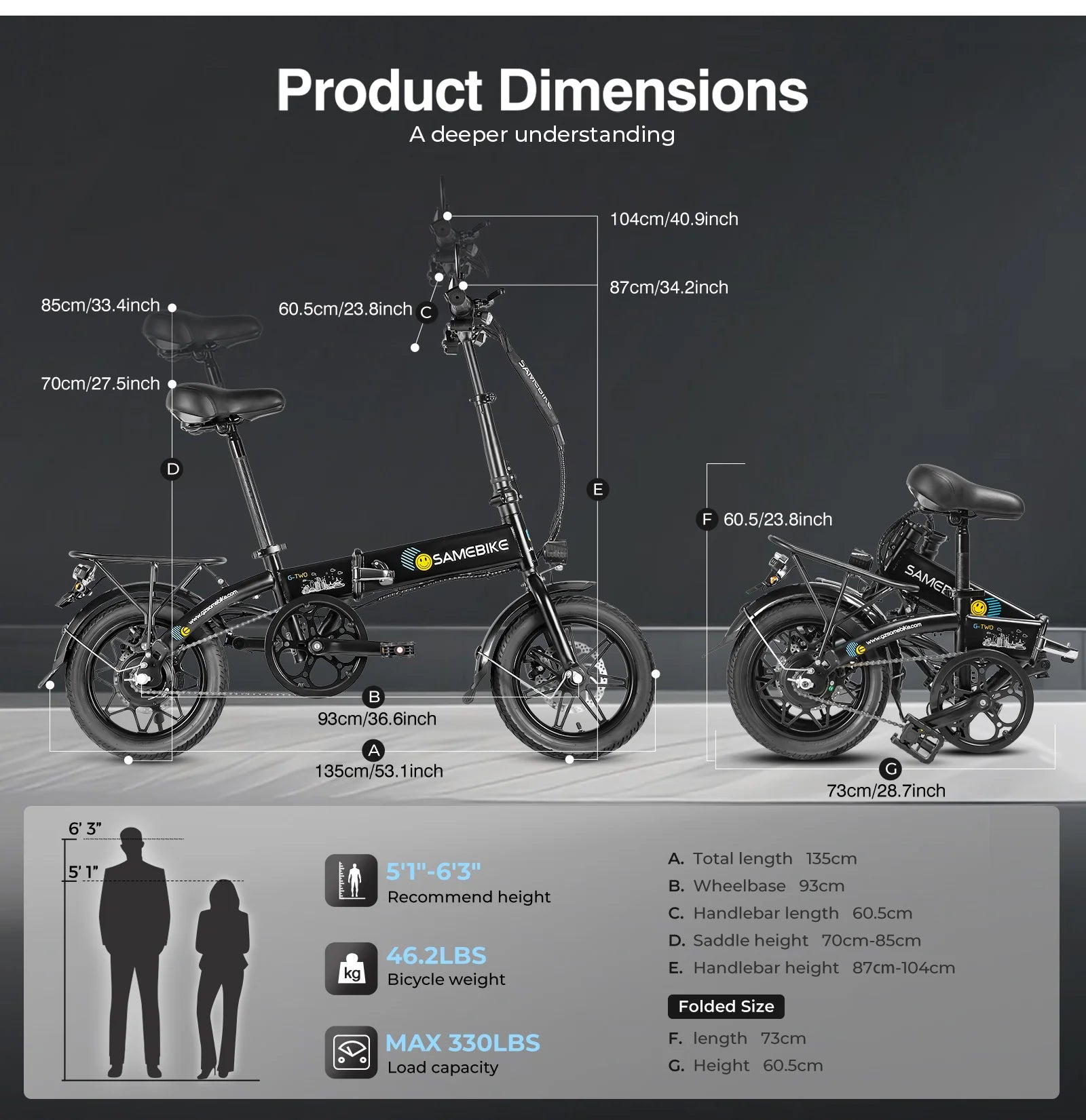 Samebike YINYU14 Foldable Electric Bike