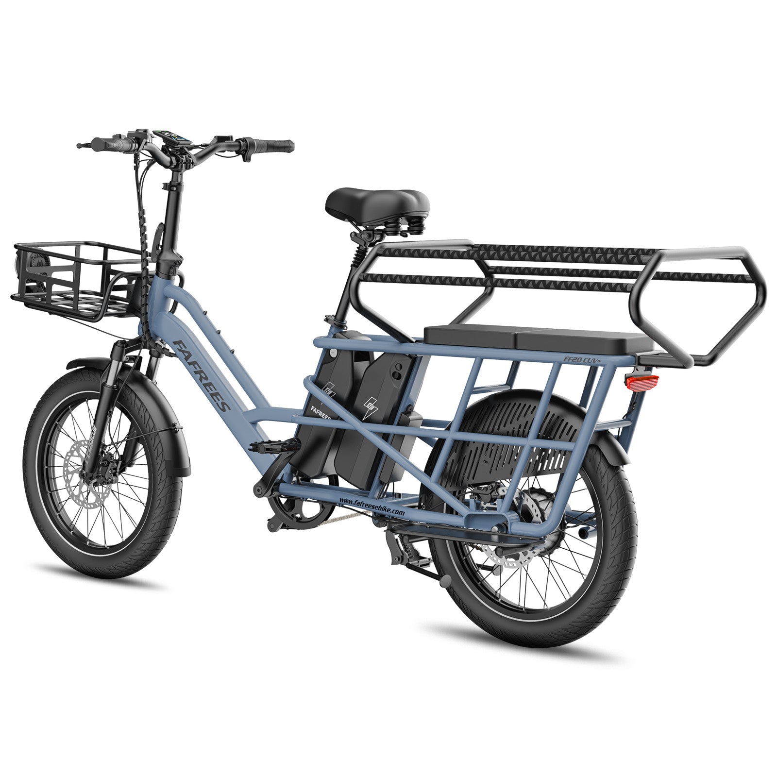 Fafrees-FF20-CUV CARGO EBIKE with a basket on a white background