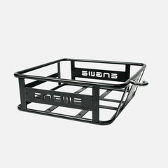Black metal storage basket with 'Engwe' branding on a white background