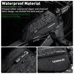 NEWBOLER Bike Bag 1.2L Portable Frame Front Tube Cycling Bag MTB Road Bicycle Pannier Bag Large Capacity Ultralight Cycling Bag
