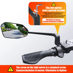 EasyDo Bike Mirror Electric Bike Handlebar Rearview Mirror with 360 Rotatable Bike Extended Mirror Arm for Road Mountain Cycling
