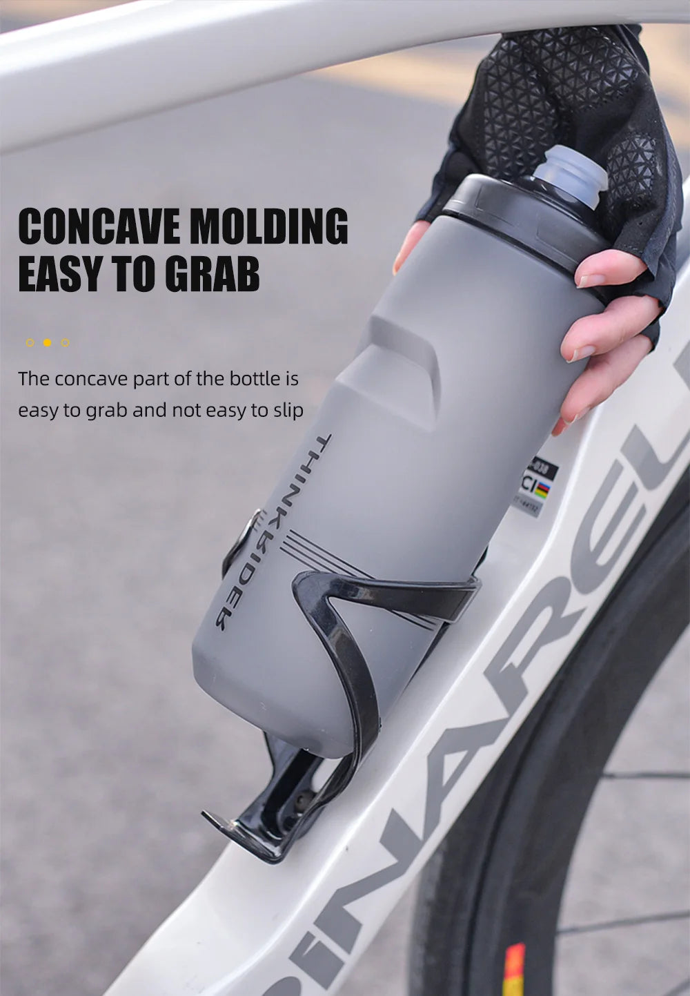 ThinkRider 620ml/750ml Bicycle Bottle MTB Road Bike Water Bottle Outdoor Sports Plastic Portable Large Capacity Drink Cycling