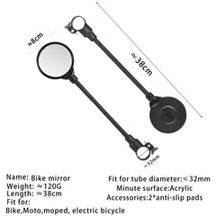 1PC Bicycle Rearview Handlebar Mirrors 360 for Mountain Road Bike Motorcycle Bendable Hose Adjustable Rearview Mirror