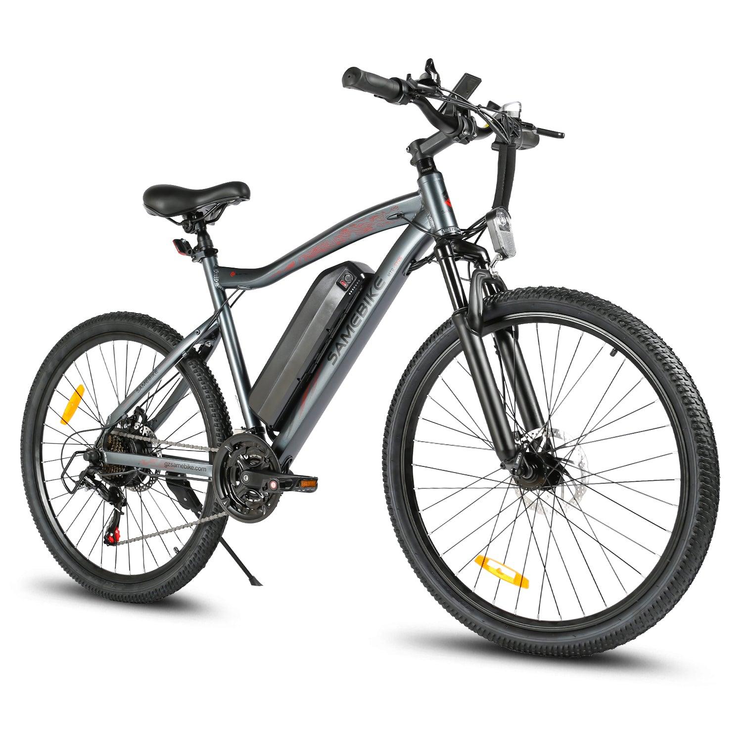 SAMEBIKE SY26-II Electric Mountain Bike in grey - right view in white background - Pogo Cycles