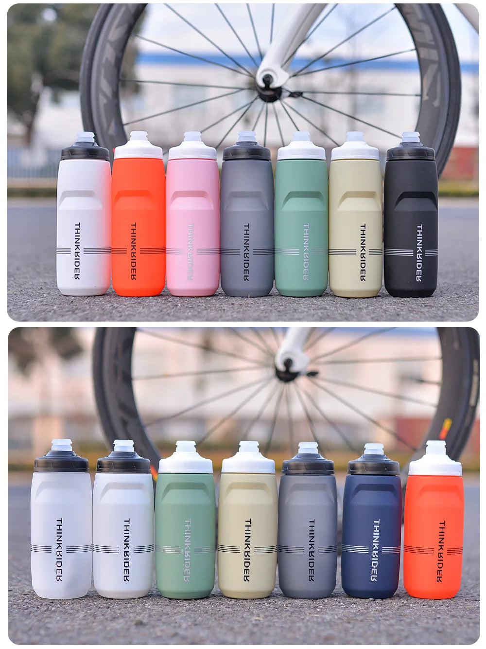 ThinkRider 620ml/750ml Bicycle Bottle MTB Road Bike Water Bottle Outdoor Sports Plastic Portable Large Capacity Drink Cycling