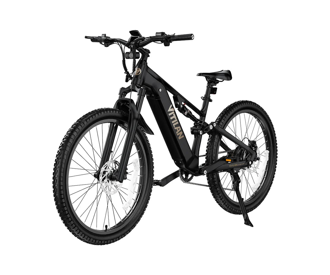 Vitilan M5 Mountain Electric Bike in black on a white background