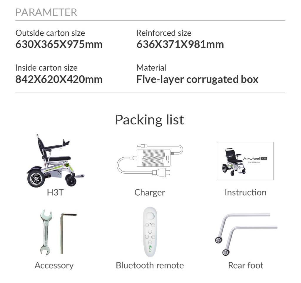 Airwheel H3T Full-Automatic Folding Electric Wheelchair - Pogo Cycles available in cycle to work