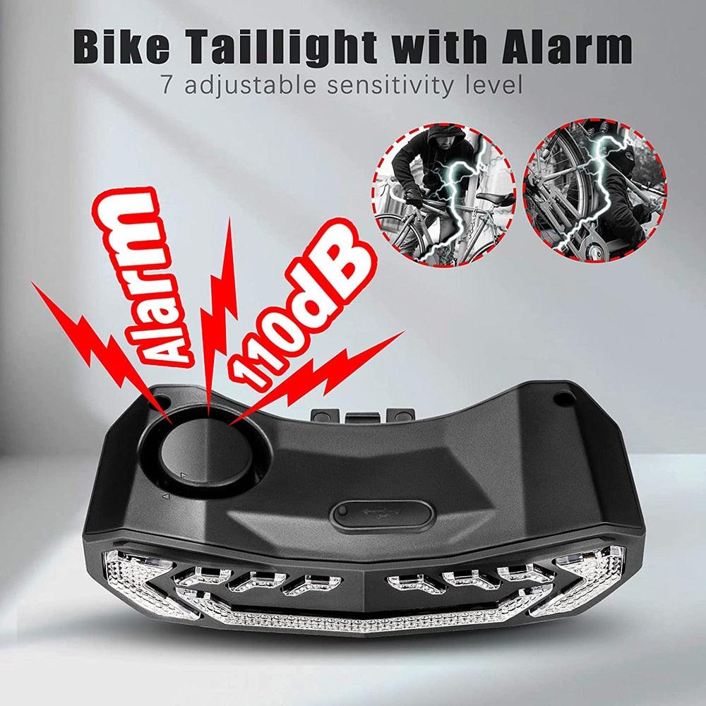 Cycala Bicycle Rear Light Alarm Waterproof Rechargeable Scooter Bike Turn Signal Warning Lamp Auto Brake Light - Pogo Cycles