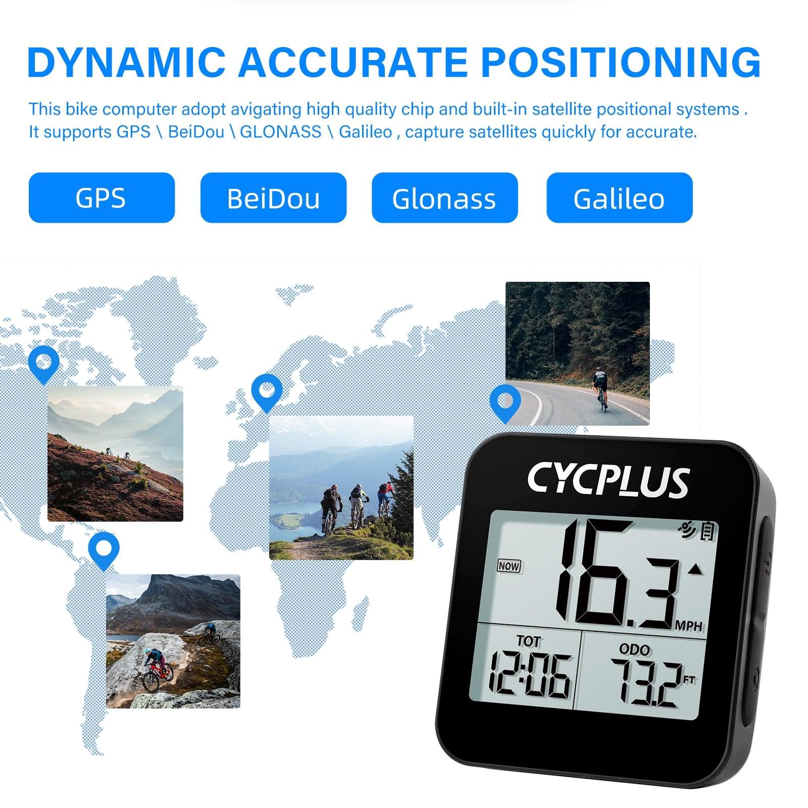 CYCPLUS Cycling GPS Bicycle Computer Bike Accessories Speedometer LED IPX6 Waterproof Odometer Wireless Stopwatch - Pogo Cycles