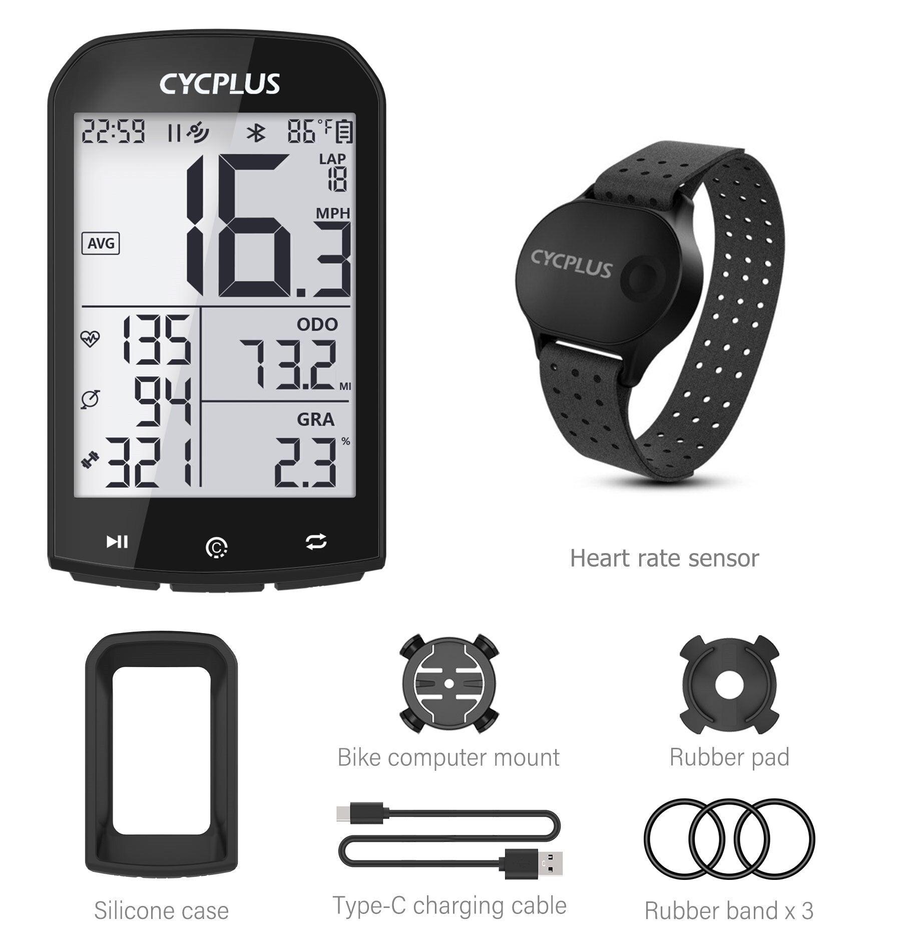 CYCPLUS M1 Cycling GPS Bicycle Speedometer Bike Computer Bluetooth 4.0 ANT+ IPX6 Odometer Bike Accessories - Pogo Cycles