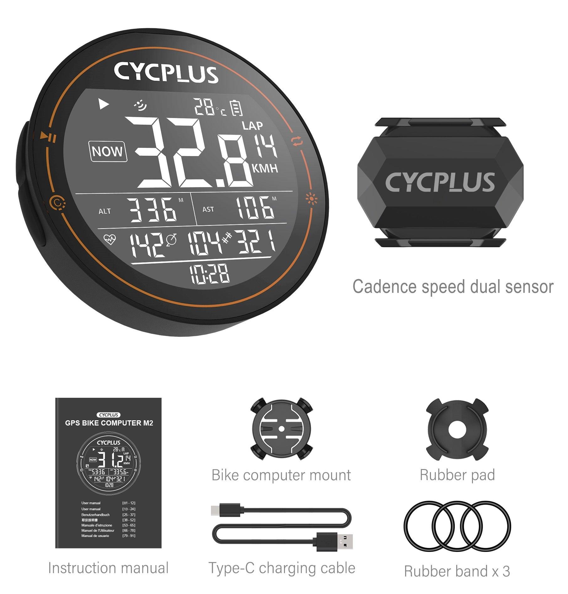 CYCPLUS M2 GPS Bicycle Computer Cycling Speedometer Bike Accessories Speed Odometer Waterproof Bluetooth ANT for Road Bike MTB - Pogo Cycles