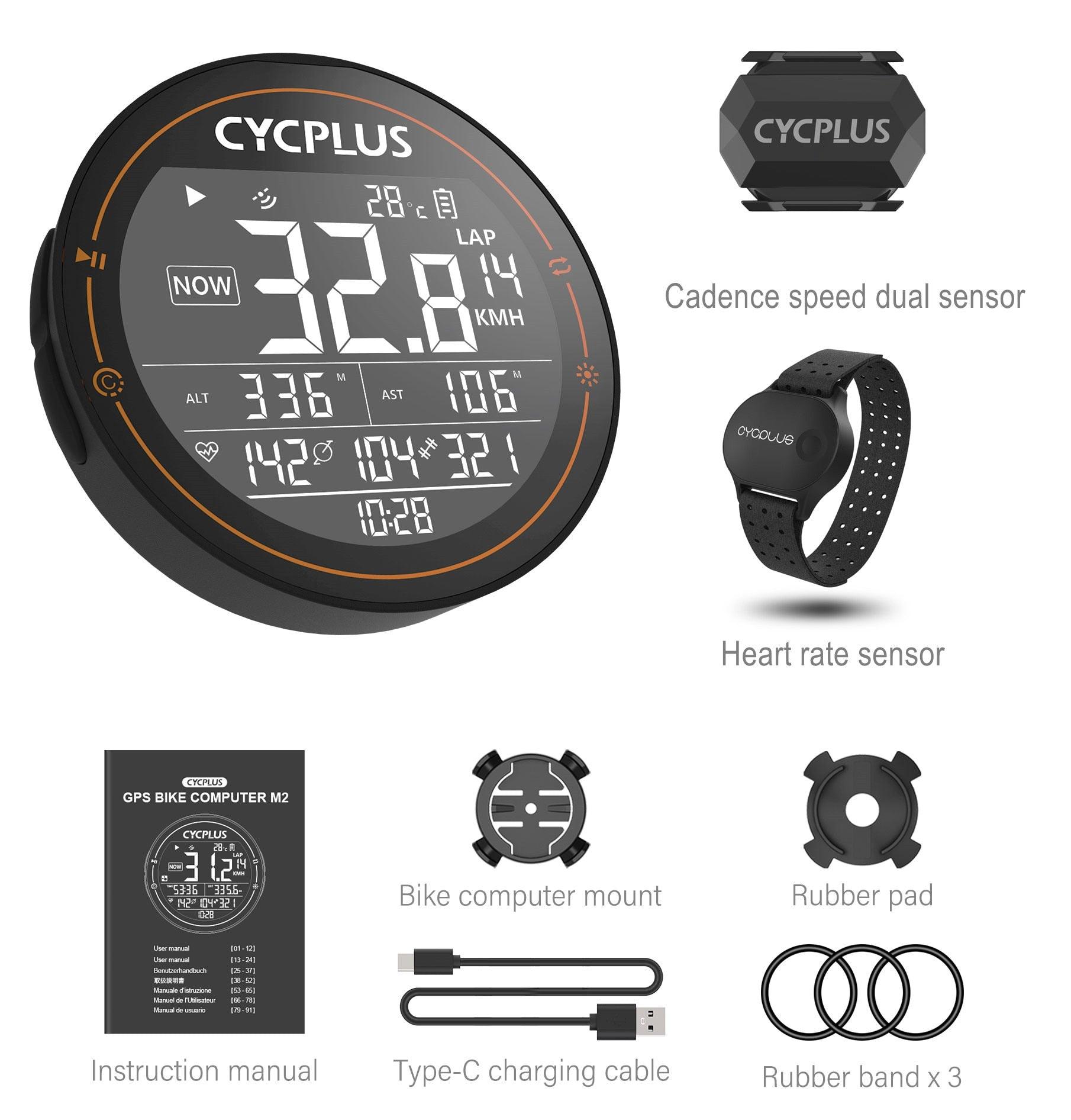 CYCPLUS M2 GPS Bicycle Computer Cycling Speedometer Bike Accessories Speed Odometer Waterproof Bluetooth ANT for Road Bike MTB - Pogo Cycles