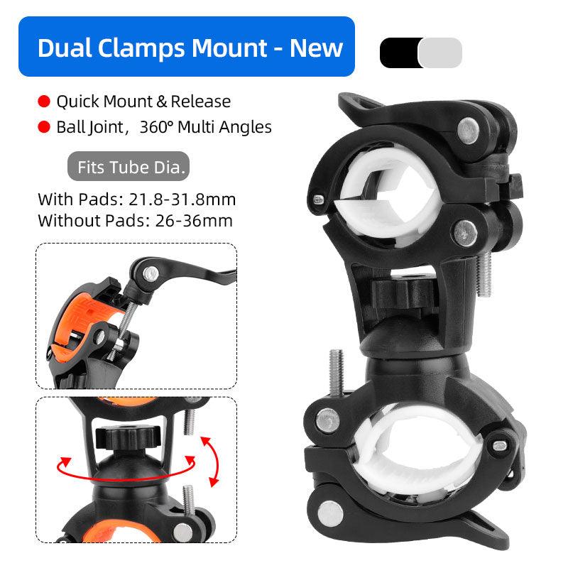 Deemount Bicycle Light Bracket Bike Lamp Holder LED Torch Headlight Pump Stand Quick Release Mount 360 Degree Rotatable HLD-211 - Pogo Cycles