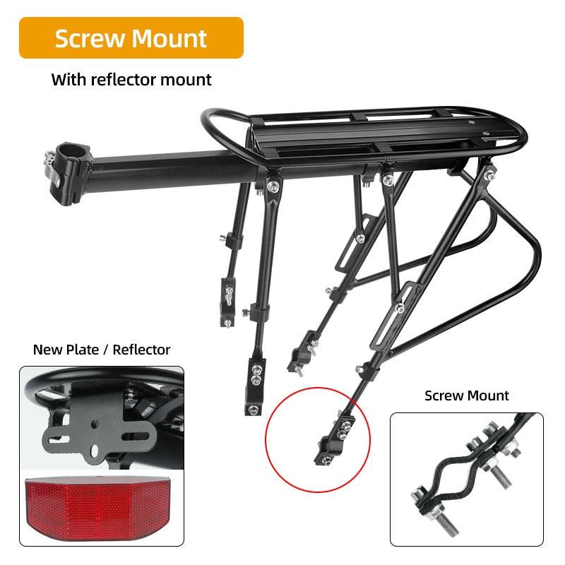 Deemount Heavy Duty Bicycle Luggage Carrier Rear Cargo Rack Stand 24-29'' Bike Trunk 100 KGS Load Fit 4.0 ‘’ Fat Bike Tire - Pogo Cycles