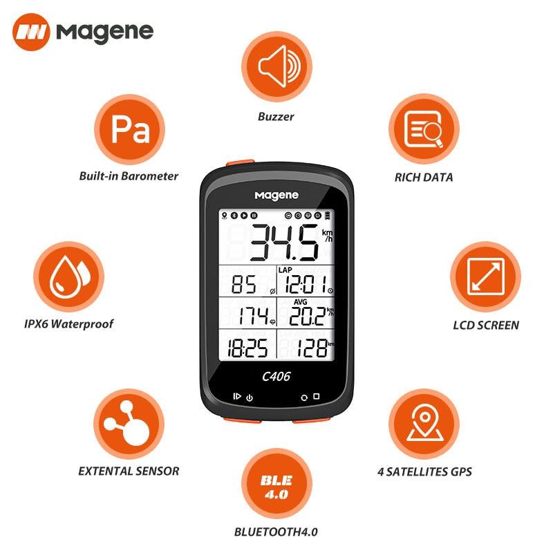 Magene C406 Bike GPS Computer C406 Pro MTB Road Cycle Smart Wireless Waterproof Speedometer Bicycle Odometer Stra - Pogo Cycles