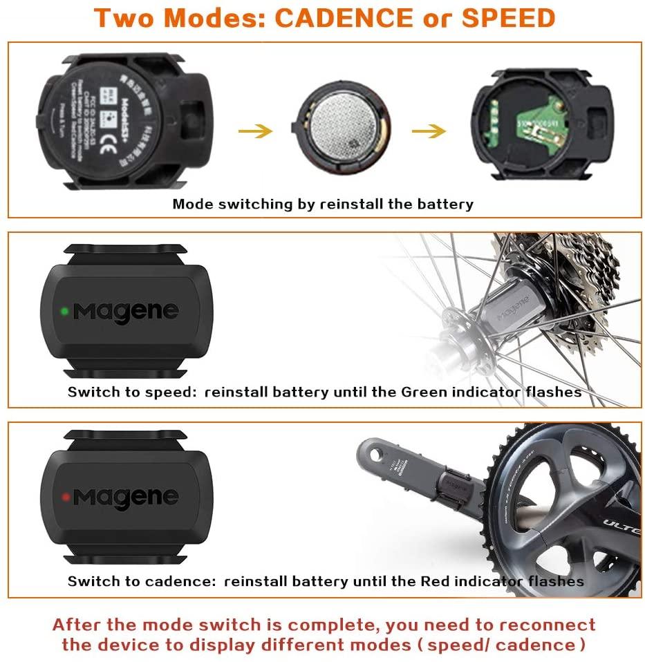 Magene S3+ Speed Cadence Sensor ANT Bluetooth Computer Speedmeter Dual Sensor Bike Accessories Compatible with WahooOnelap Zwift - Pogo Cycles