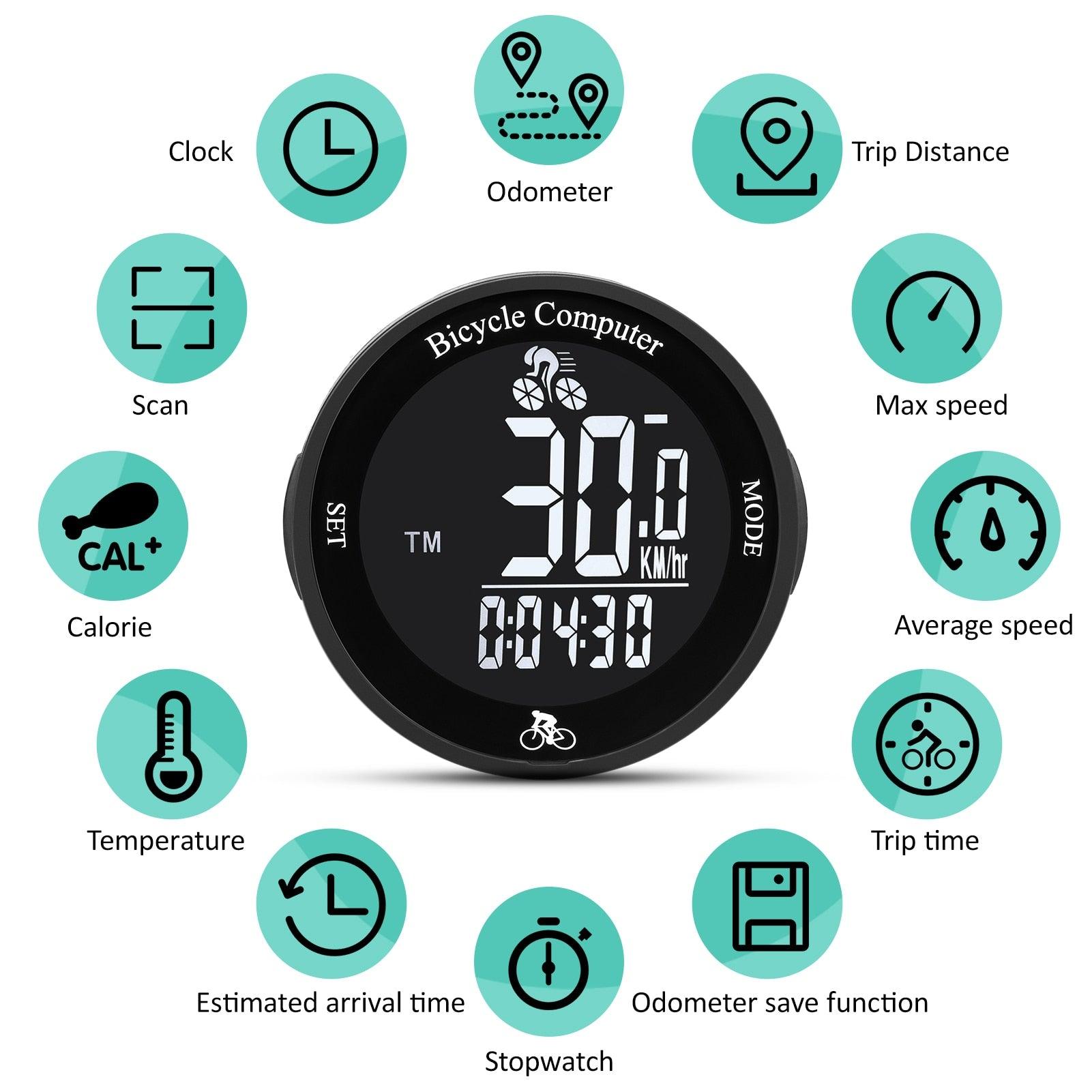 New Wireless Bike Computer Waterproof Bicycle Odometer Multifunctional LCD Screen Cycling Speedometer Mountain Bike Speedo Meter - Pogo Cycles