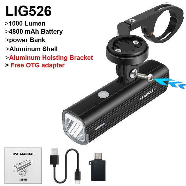 NEWBOLER Bicycle Light Front 1000Lumen Bike Light 4800mAh Waterproof Flashlight USB Charging MTB Road Cycling Lamp Accessories - Pogo Cycles