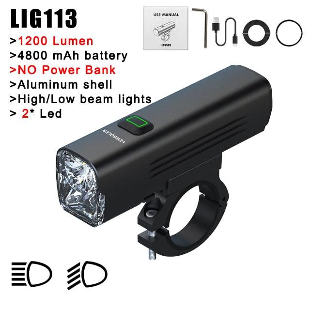 NEWBOLER Bicycle Light Front 1000Lumen Bike Light 4800mAh Waterproof Flashlight USB Charging MTB Road Cycling Lamp Accessories - Pogo Cycles