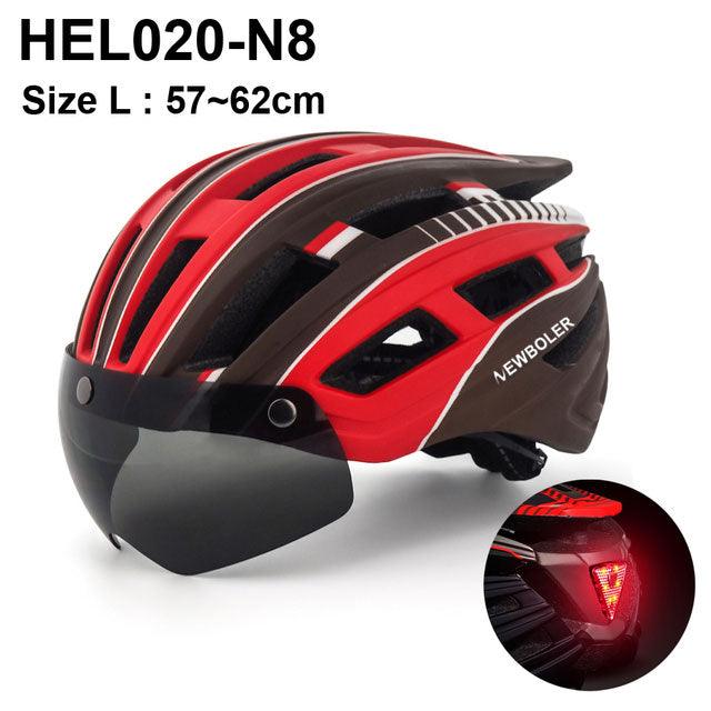 NEWBOLER Cycling Helmet Man Women LED Light Helmet Road Mountain Bike Helmet Lens For Riding Bicycle Sports Skateboard Scooter - Pogo Cycles