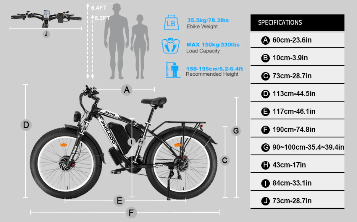 Philodo H8 Dual Motor Cargo Electric bike - Pogo Cycles