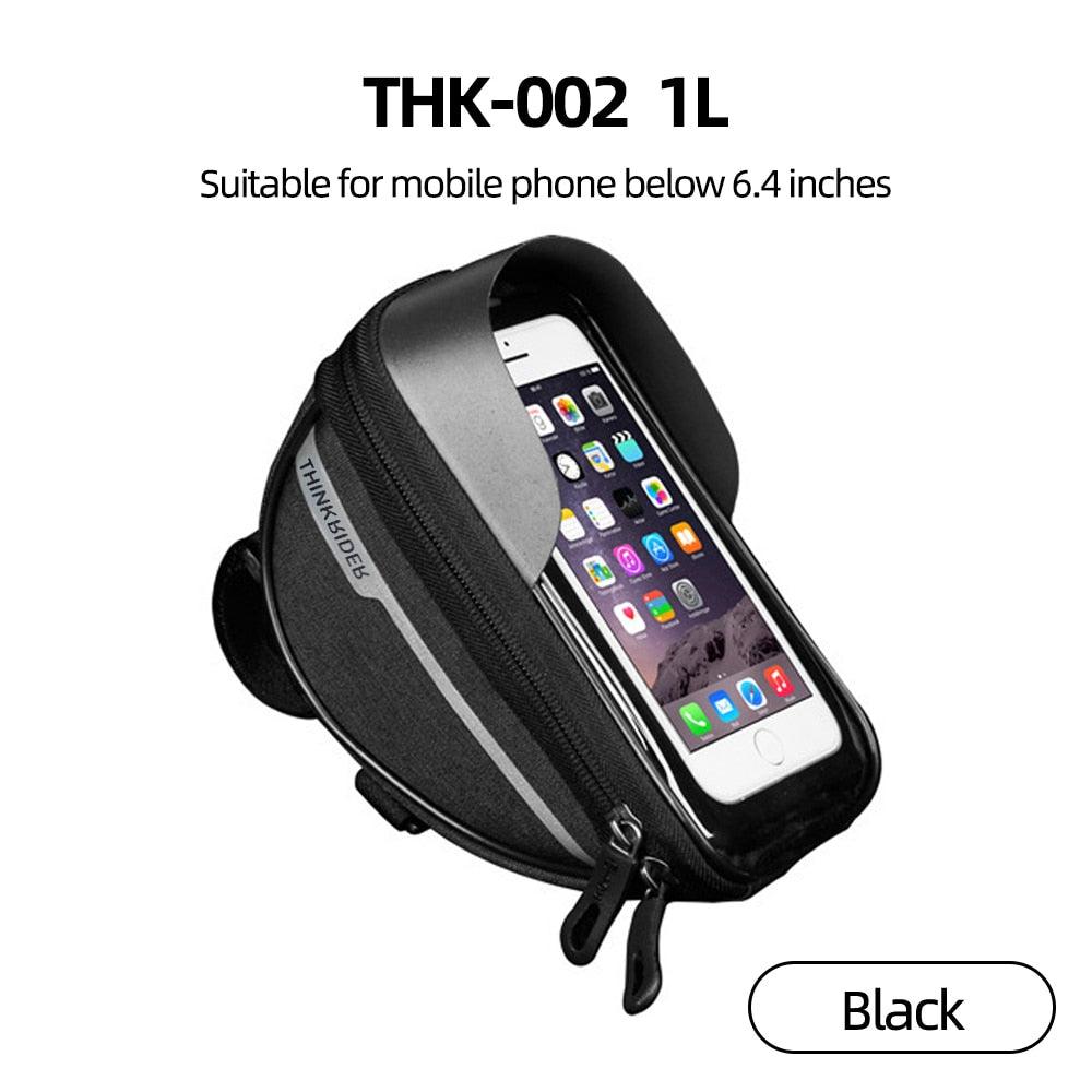 ThinkRider Bike Bag 2L Frame Front Tube Cycling Bag Bicycle Waterproof Phone Case Holder 7 Inches Touchscreen Bag Accessories - Pogo Cycles