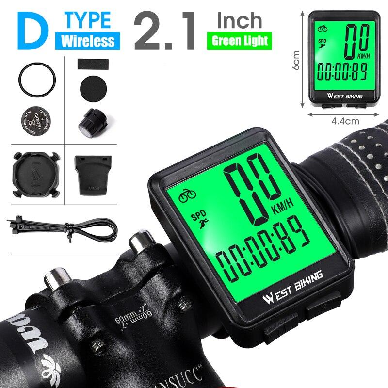 WEST BIKING Bike Computer Multifunction LED Digital Rate MTB Bicycle Speedometer Wireless Cycling Odometer Computer Stopwatch - Pogo Cycles