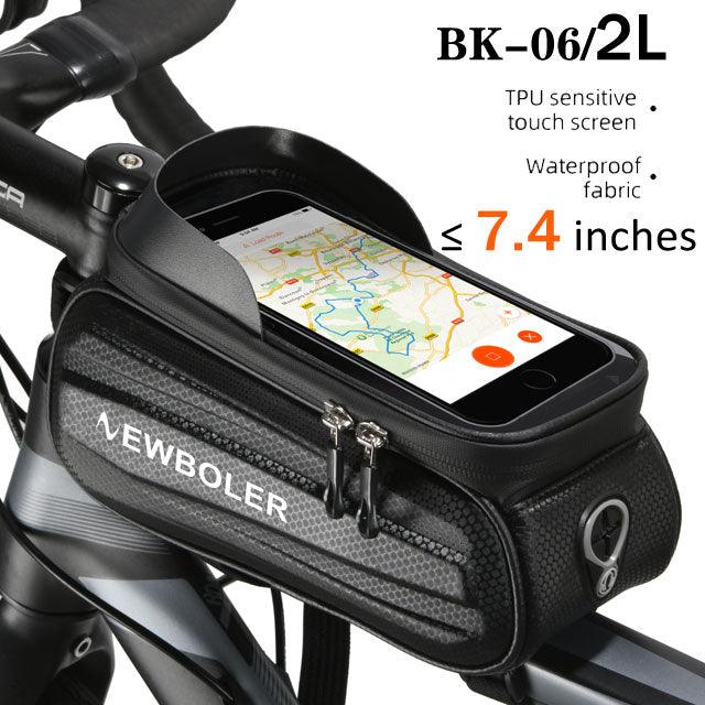 WILD MAN Bike Bag 2L Frame Front Tube Cycling Bag Bicycle Waterproof Phone Case Holder 7.4 Inches Touch Screen Bag Accessories - Pogo Cycles